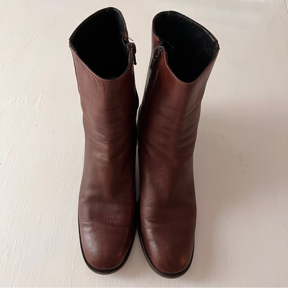 Cole Haan Chocolate Leather Ankle Boots - Picture 4 of 8